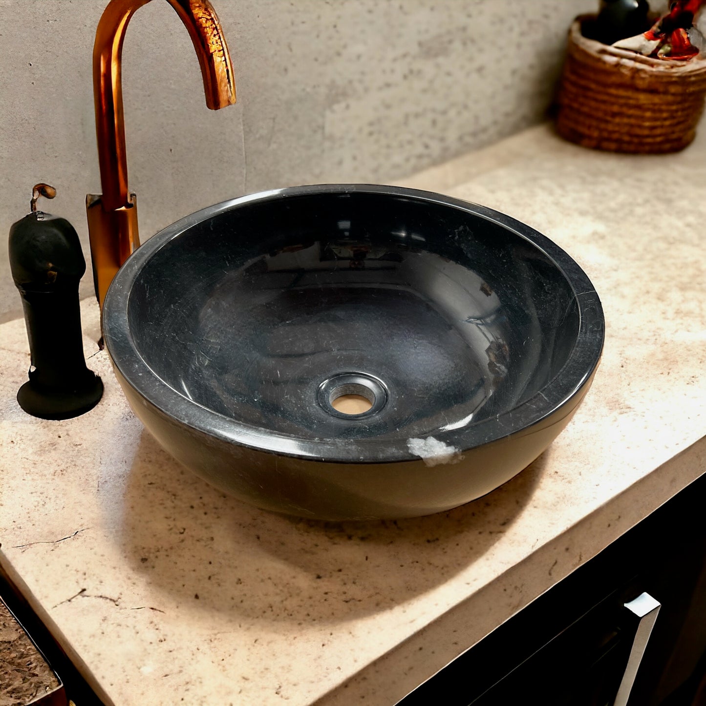 Black Marble Bathroom Wash Basin