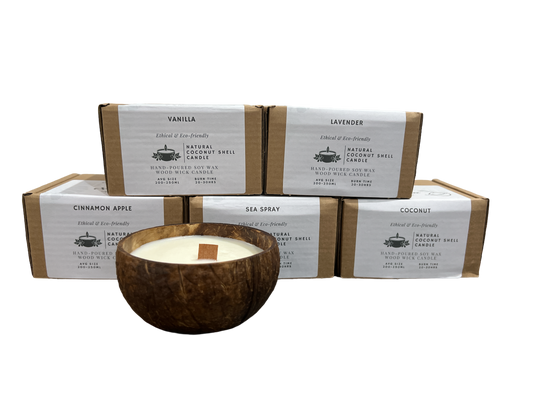 Cinnamon apple coconut shell candle - Case of 3