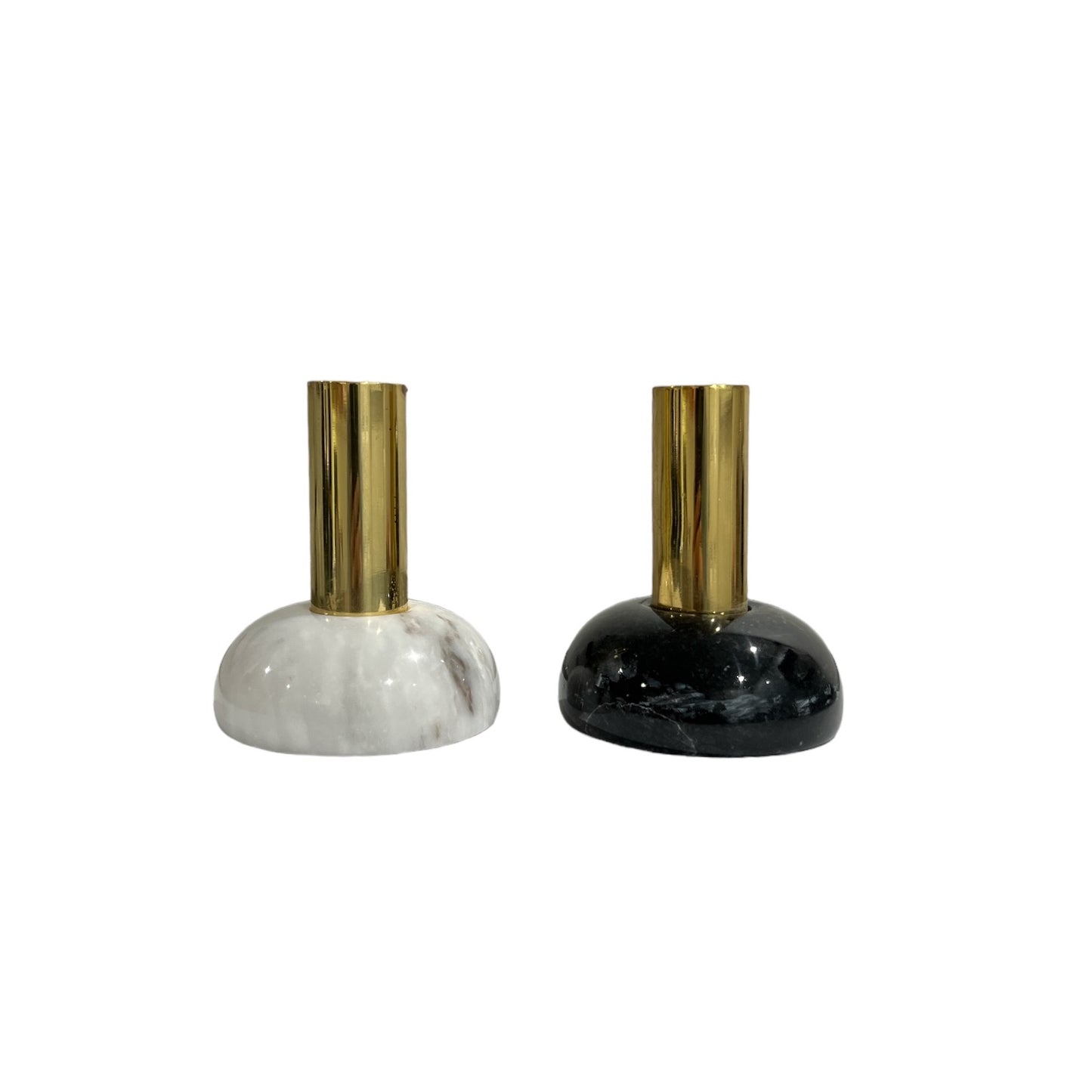 Half Moon Marble Candle Stand - Ziarat White