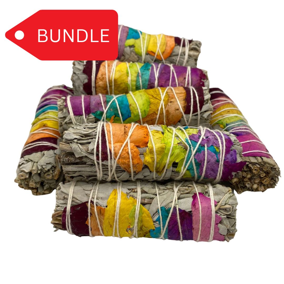 7 chakra 4" smudge stick bundle
