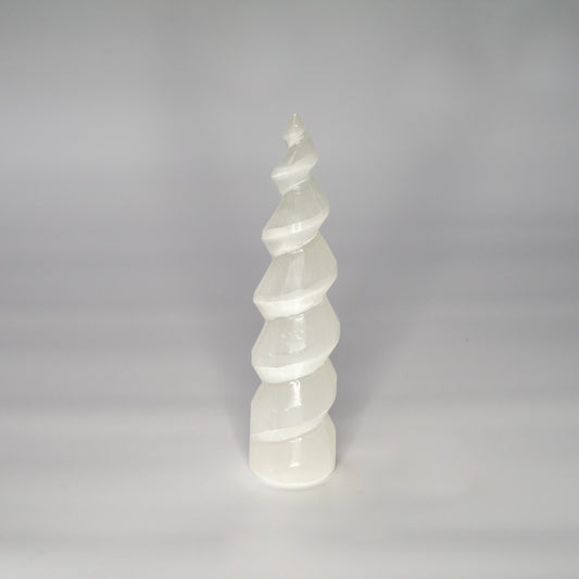 Selenite Spiral Unicorn Horn