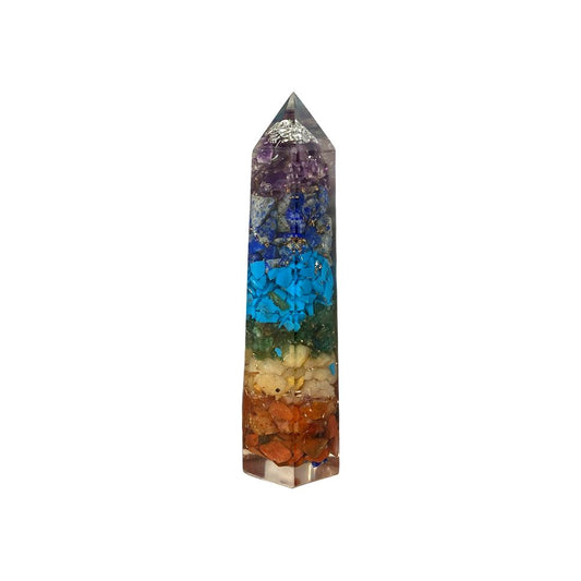 7 Chakra Orgonite Obelisk Tower 8cm - Case of 2