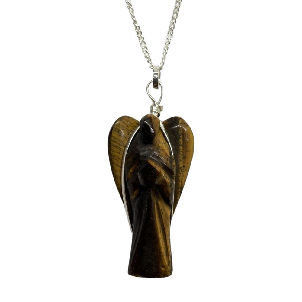 Tiger's Eye Crystal Angel Pendant 3-4cm - Case of 3