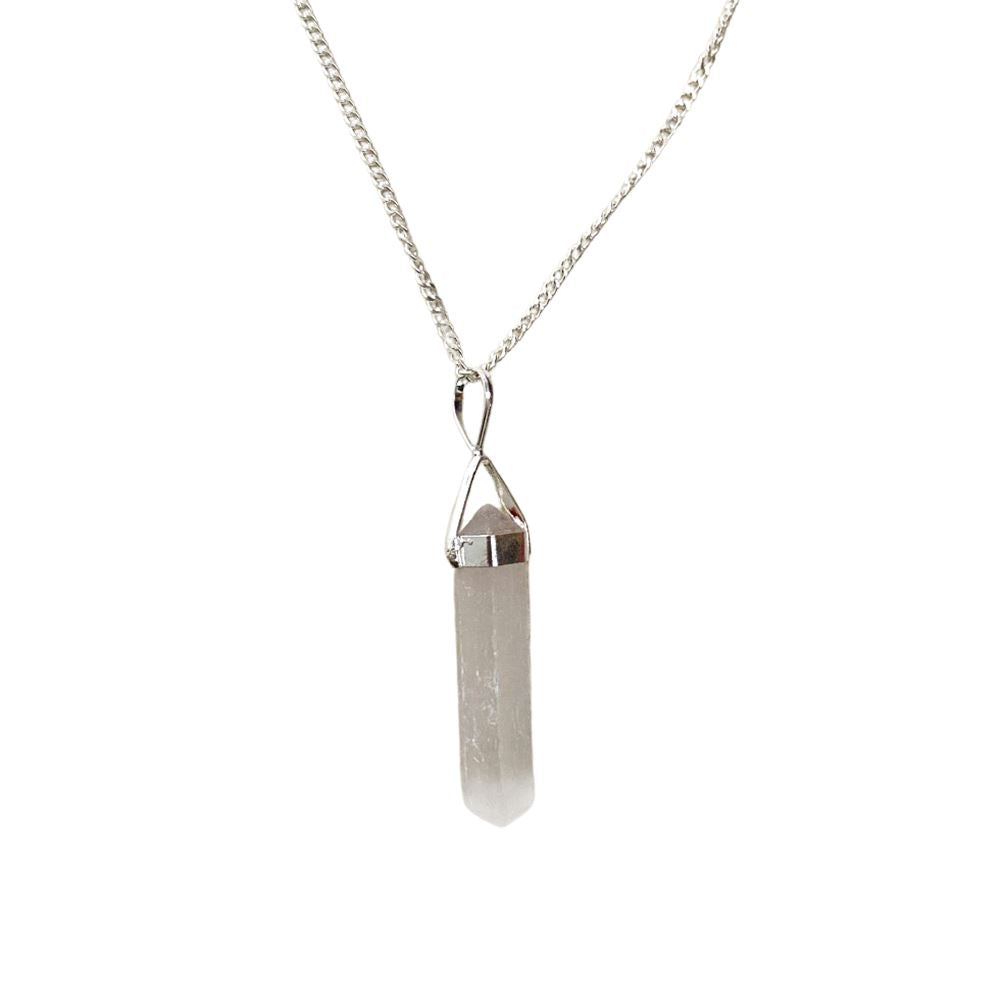 Selenite Double Point Pencil Pendant 25-30mm - Case of 3