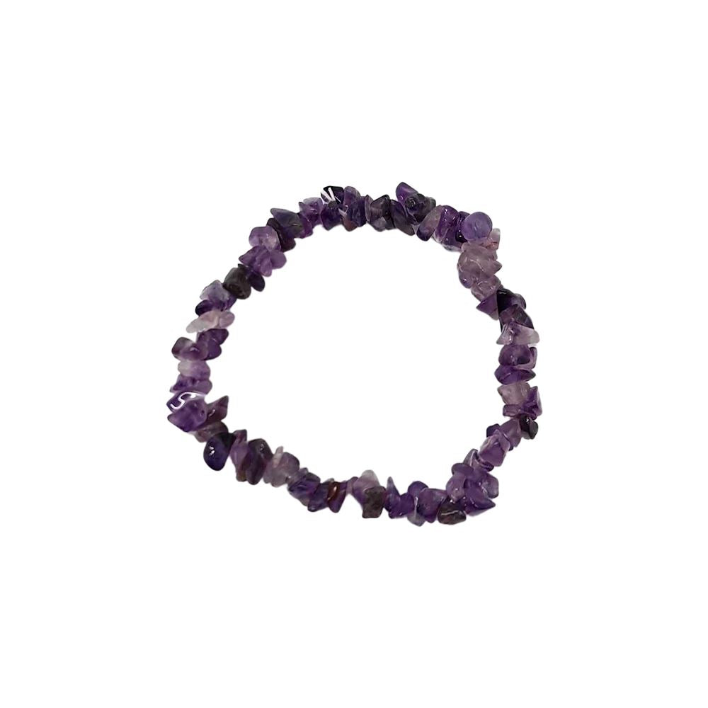 Amethyst Gemstone Chip Bracelet - Case of 5