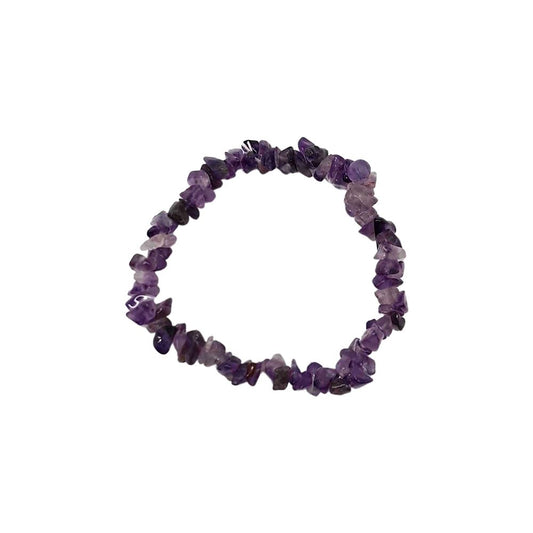 Amethyst Gemstone Chip Bracelet - Case of 5