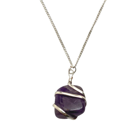 Amethyst Wire Wrap Pendant 2-3cm - Case of 3