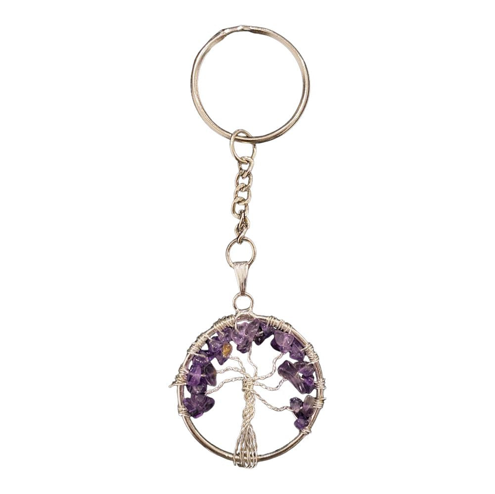 Amethyst Tree of Life Keychain 3cm - Case of 3