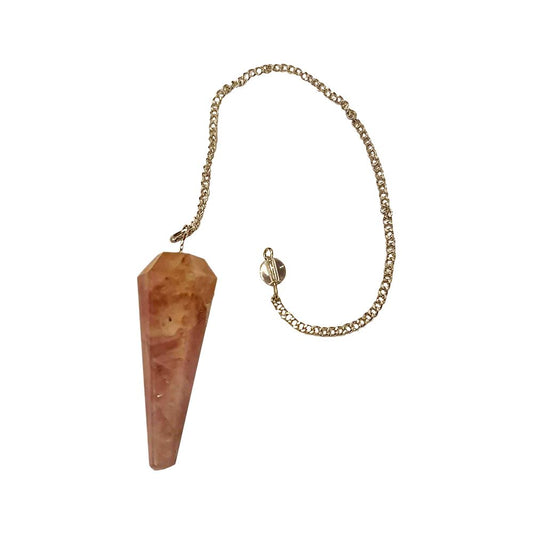 Rose Quartz Pendulum with Chain - Case of 3