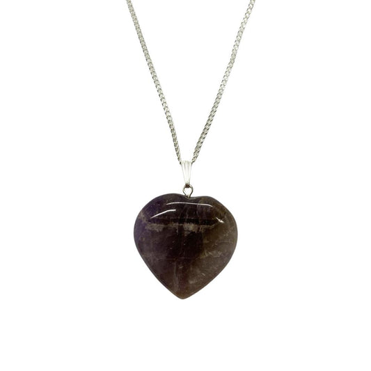 Amethyst Crystal Heart Pendant 3cm - Case of 3