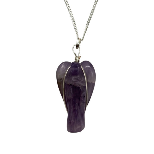 Amethyst Crystal Angel Pendant 3-4cm - Case of 3