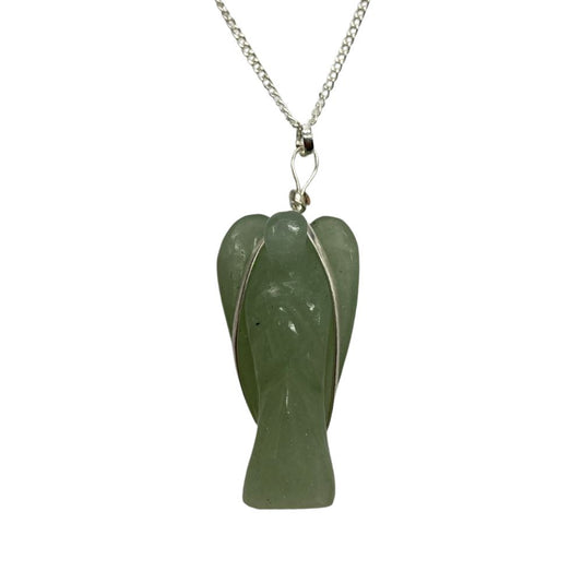 Green Aventurine Crystal Angel Pendant 3-4cm - Case of 3