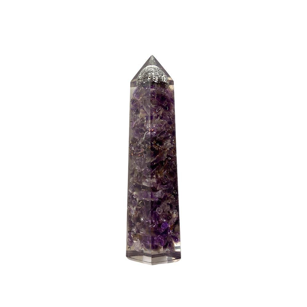 Amethyst Orgonite Obelisk Tower 8cm - Case of 2