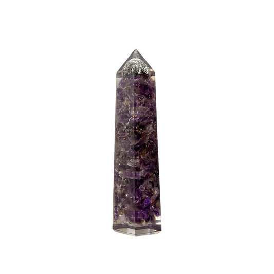 Amethyst Orgonite Obelisk Tower 8cm - Case of 2