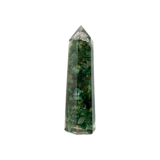 Green Aventurine Orgonite Obelisk Tower 8cm - Case of 2