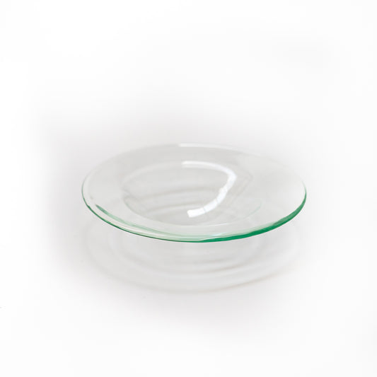 Glass dish for oil burners