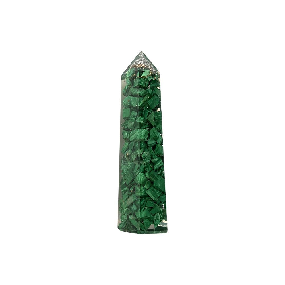 Malachite Orgonite Obelisk Tower 8cm - Case of 2