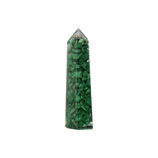 Malachite Orgonite Obelisk Tower 8cm - Case of 2