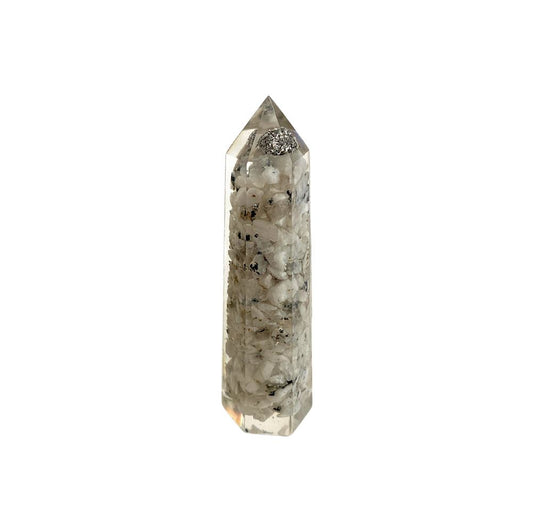 Rainbow Moonstone Orgonite Obelisk Tower 8cm - Case of 2