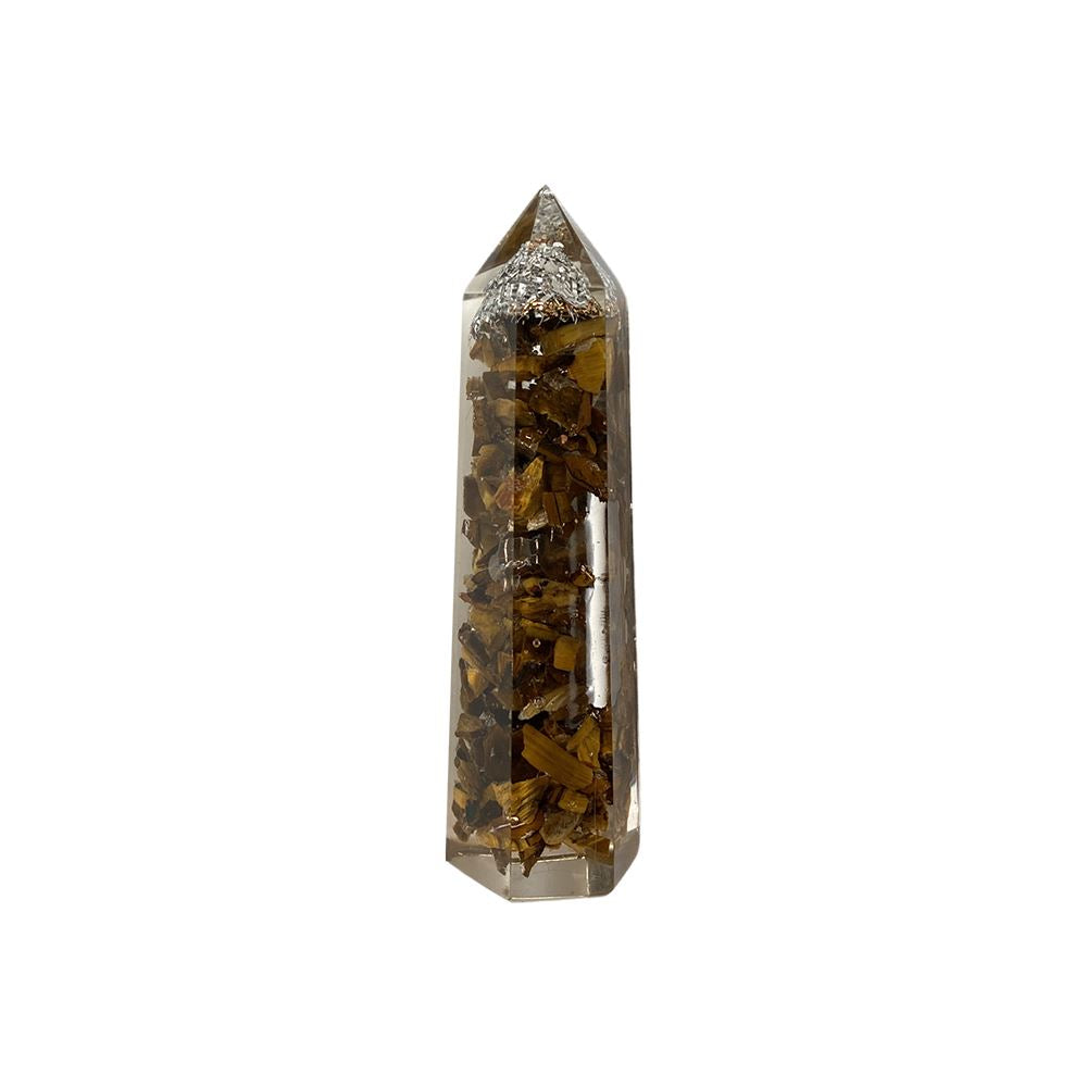 Tiger's Eye Orgonite Obelisk Tower 8cm - Case of 2