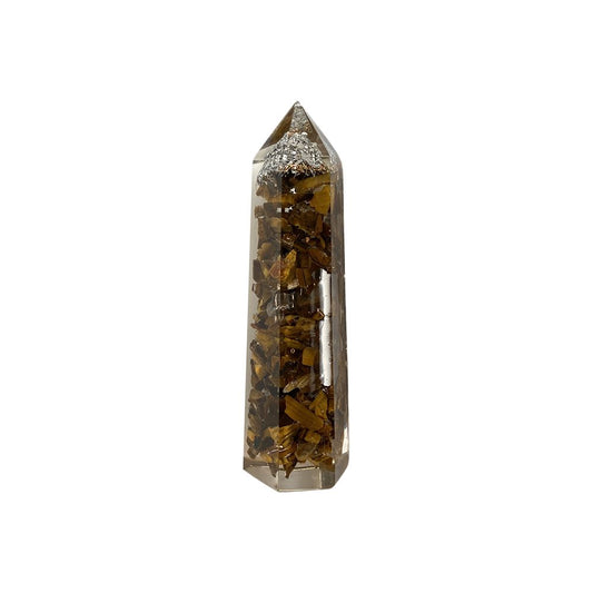 Tiger's Eye Orgonite Obelisk Tower 8cm - Case of 2