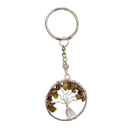 Tiger's Eye Crystal Tree of Life Keychain - Case of 3