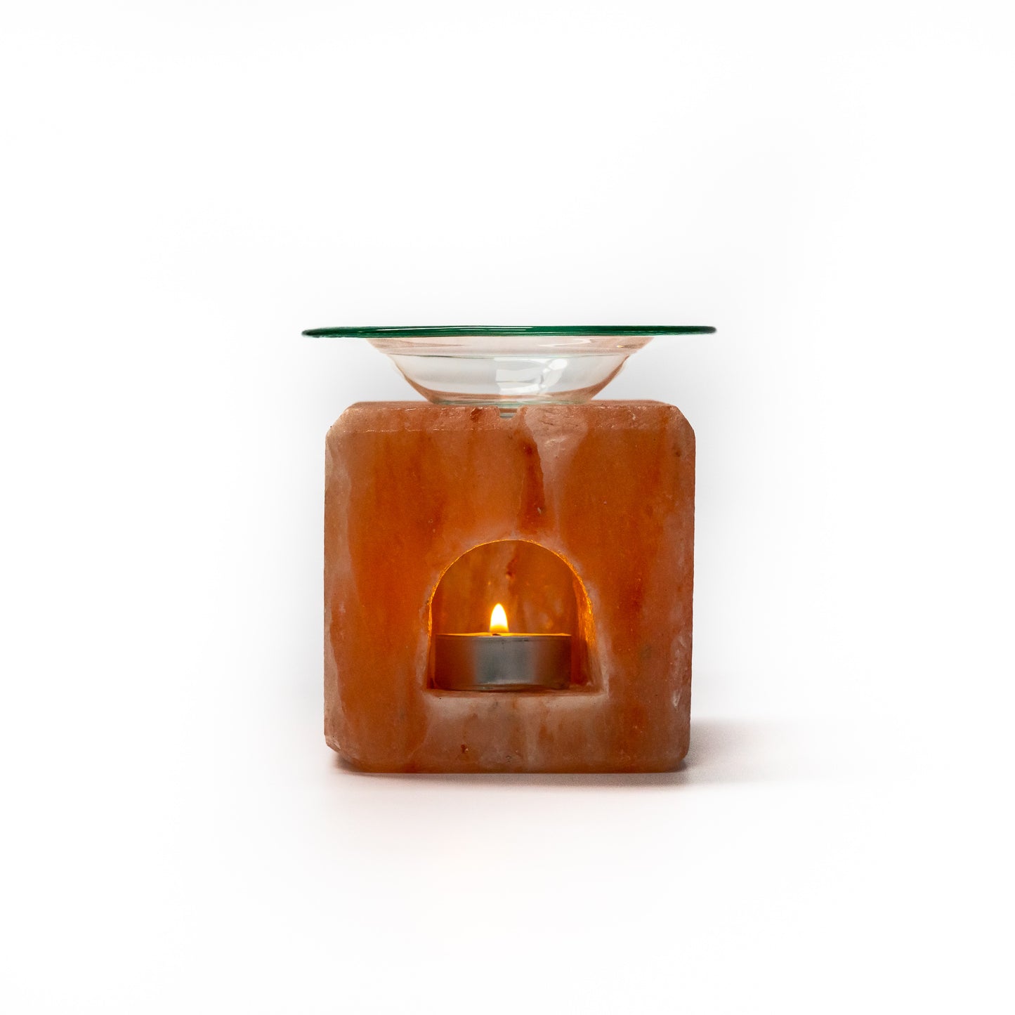Cube salt oil burner with window (pink) - Case of 12