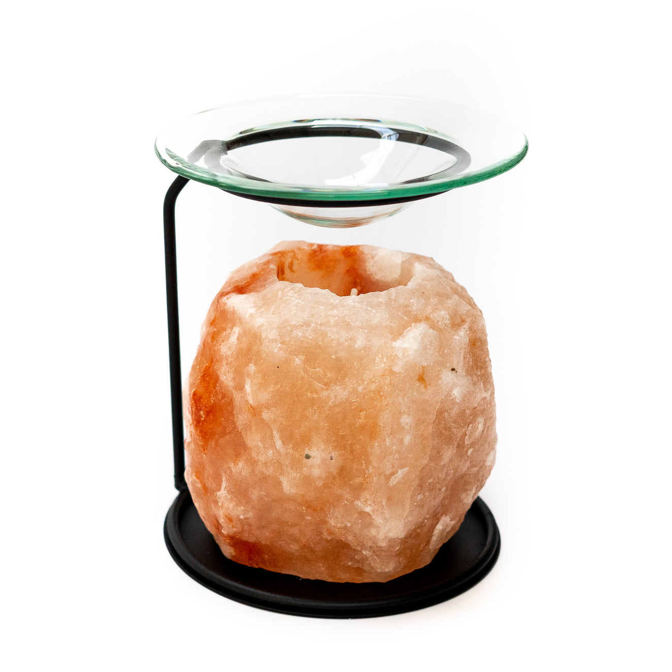 Natural salt oil burner with stand - (pink) - Case of 12