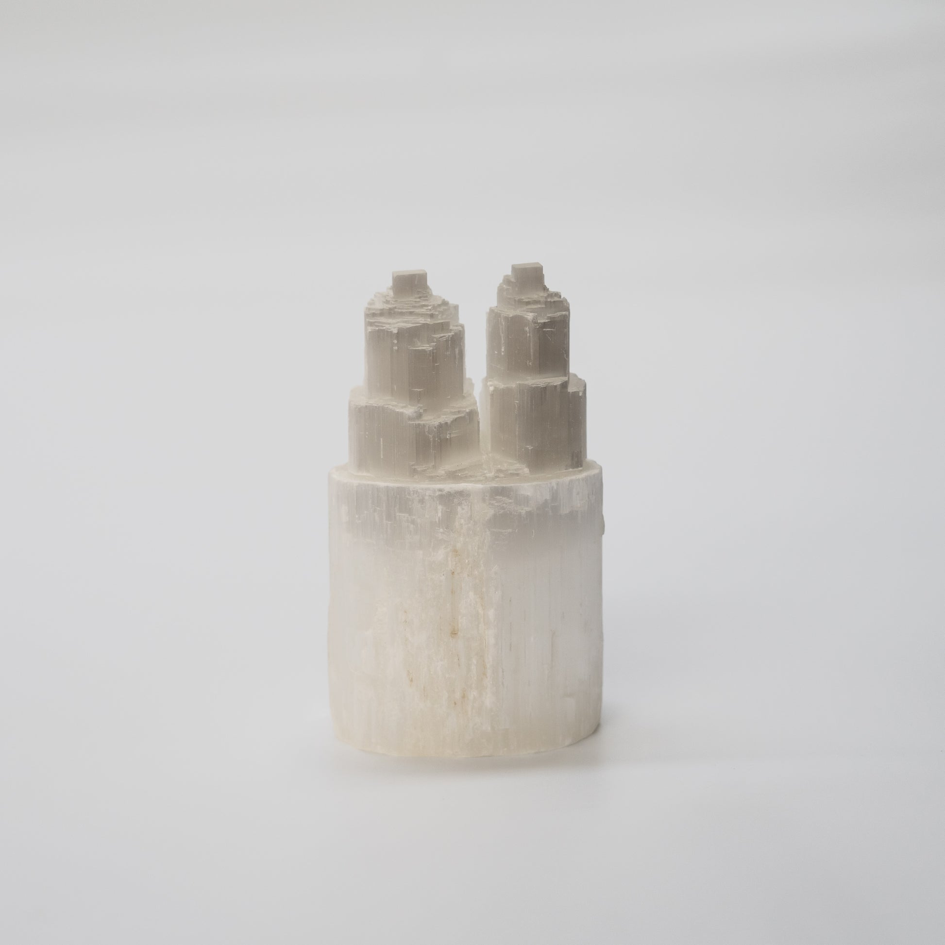 Selenite twin towers lamp 15 cm