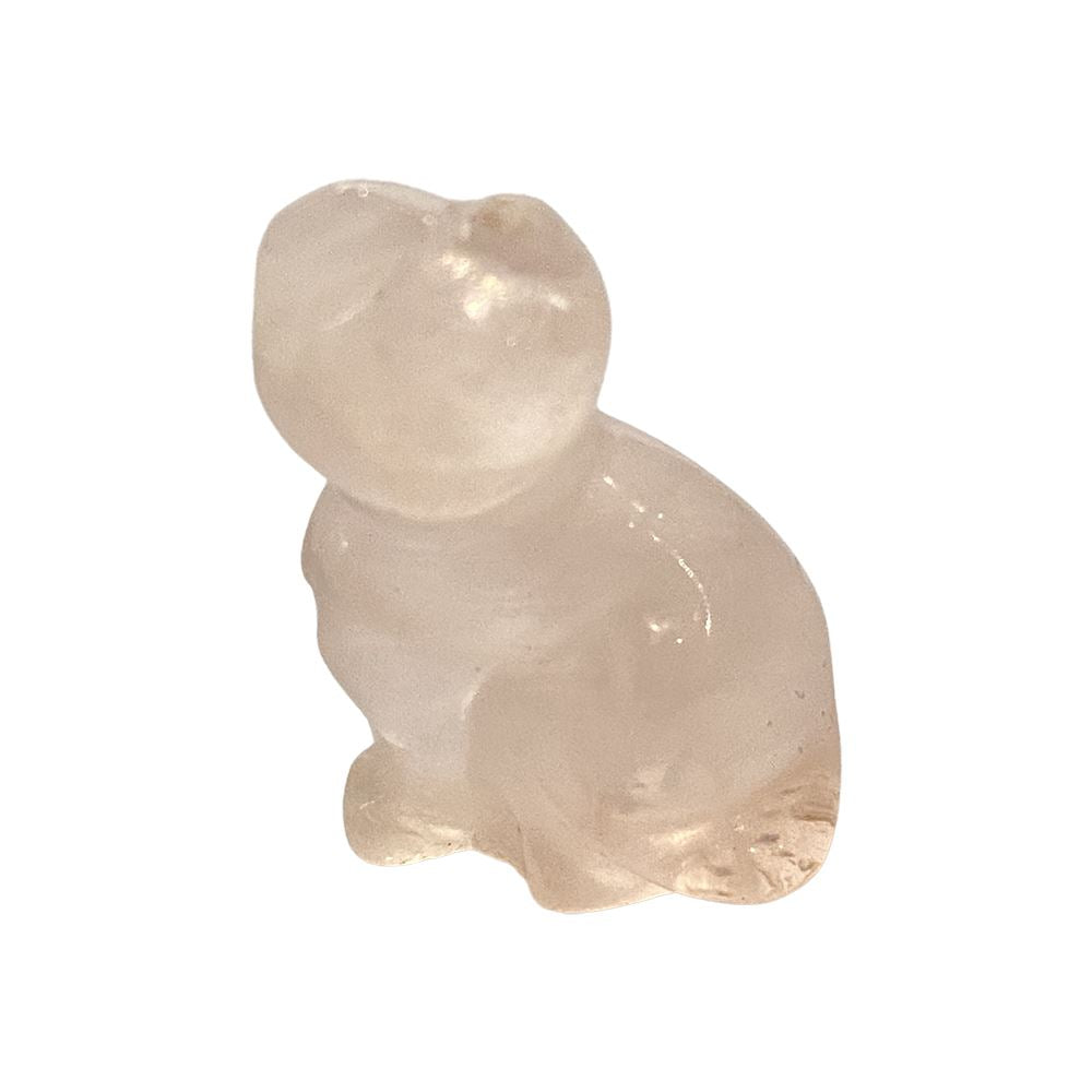 Rose Quartz Crystal Cat Figurine, 2.5cm - Case of 3