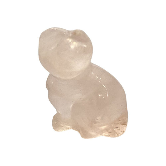 Rose Quartz Crystal Cat Figurine, 2.5cm - Case of 3