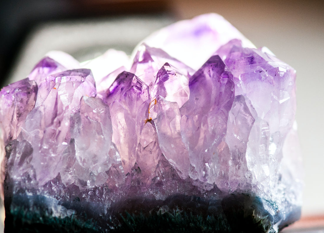 Amethyst crystal close up