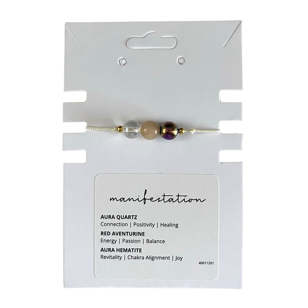 Intention bracelets triple bead with retail stand