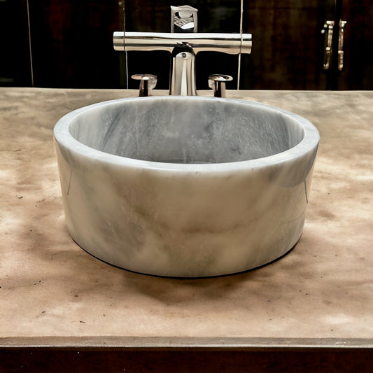 White Marble Bathroom Wash Basin