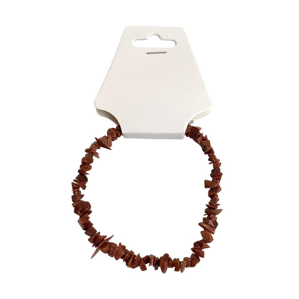 Red Goldstone Gemstone Chip Bracelet - Case of 5
