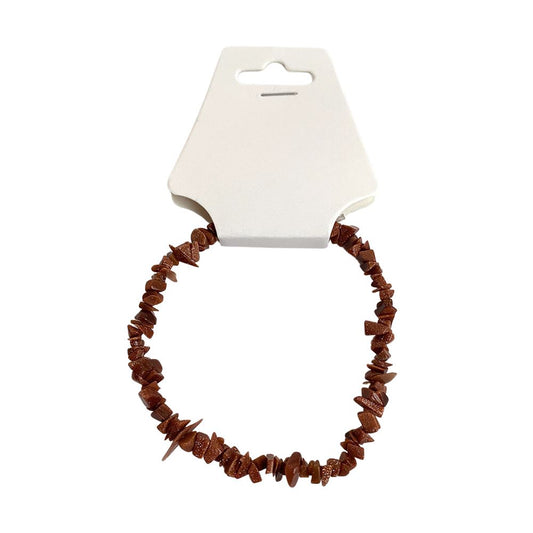 Red Goldstone Gemstone Chip Bracelet - Case of 5
