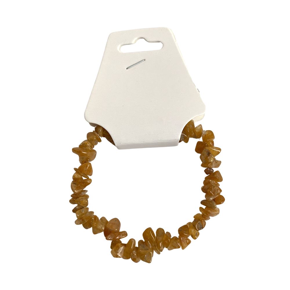 Yellow Jade Gemstone Chip Bracelet - Case of 5