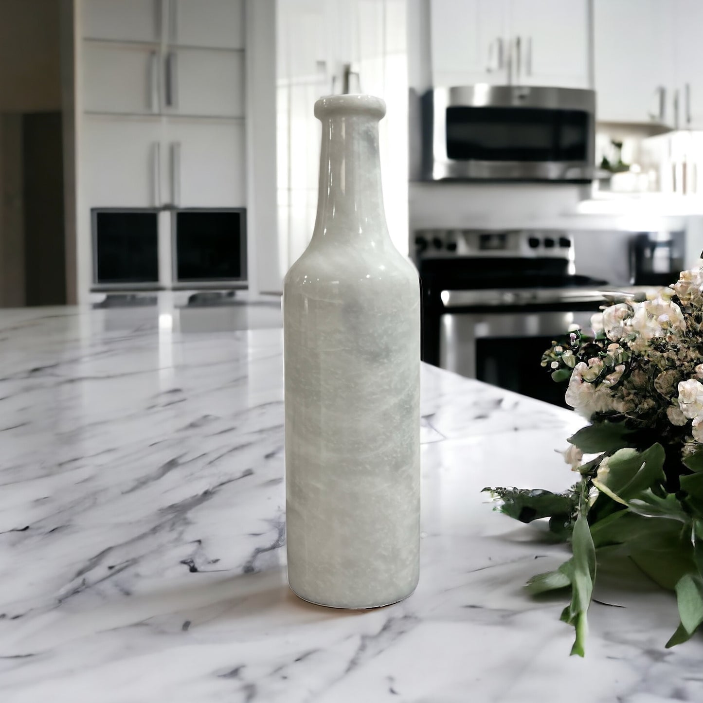 White Marble Decorative Bottle