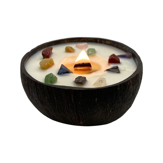 Meditation coconut shell candle