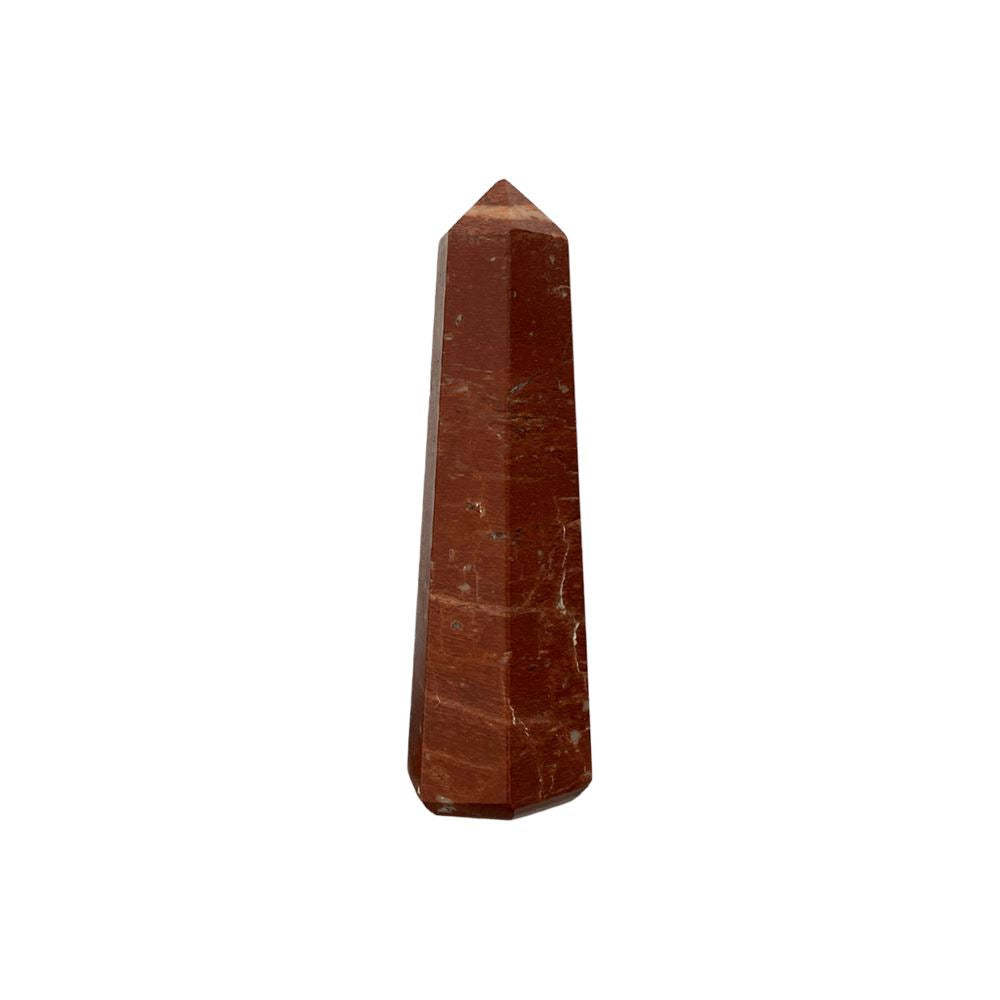 Small obelisk tower red jasper crystal, 7cm