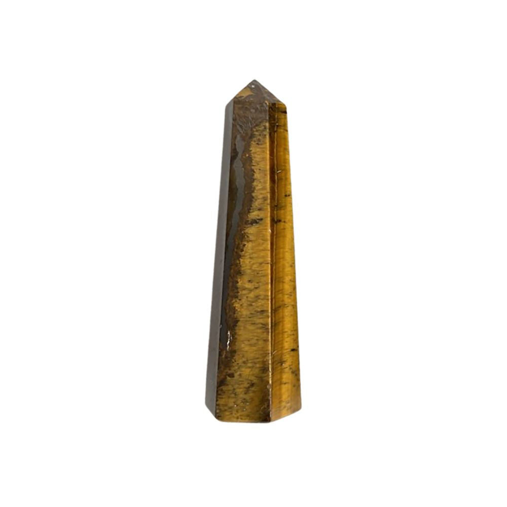 Small obelisk tower tiger's eye crystal, 7cm