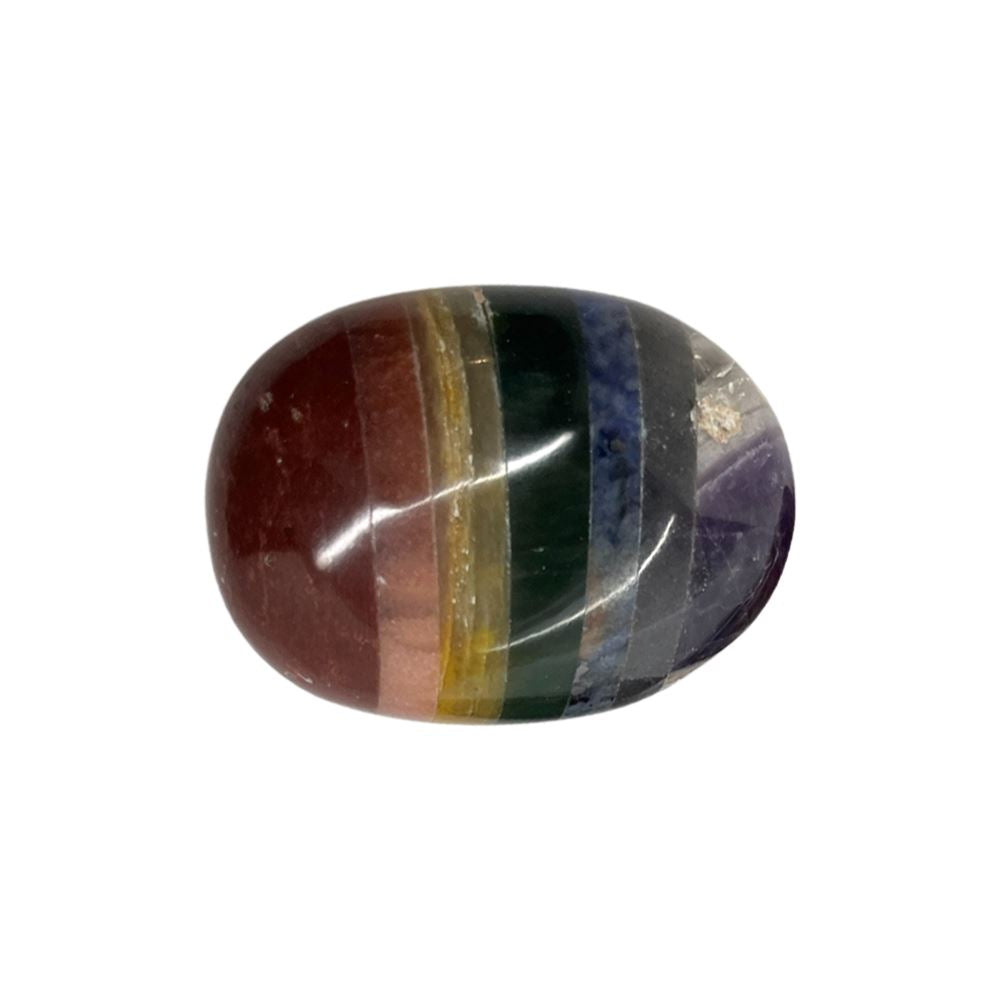 7 Chakra Crystal Palm Stone  - Case of 3