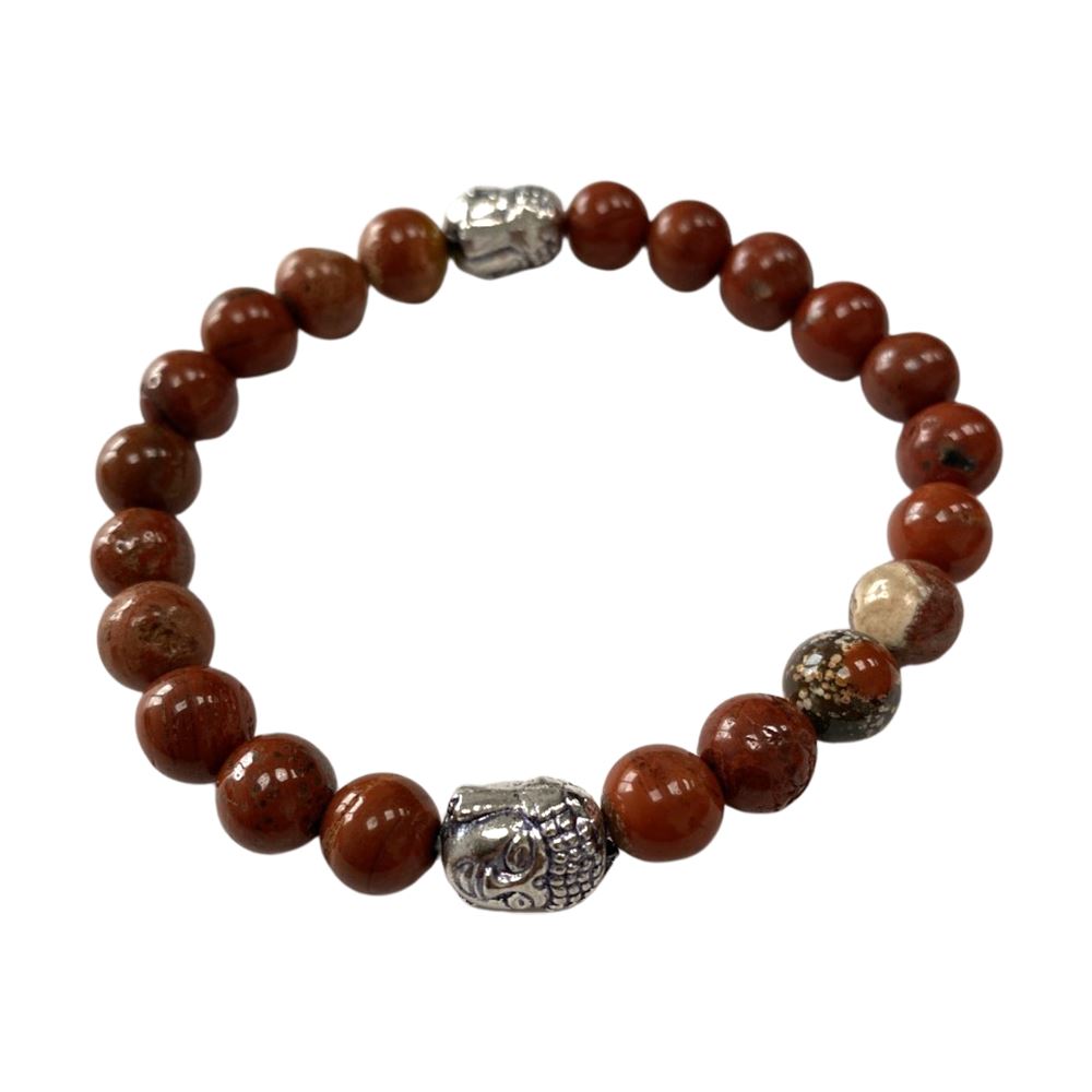 Red Jasper Buddha Bracelet - Case of 3