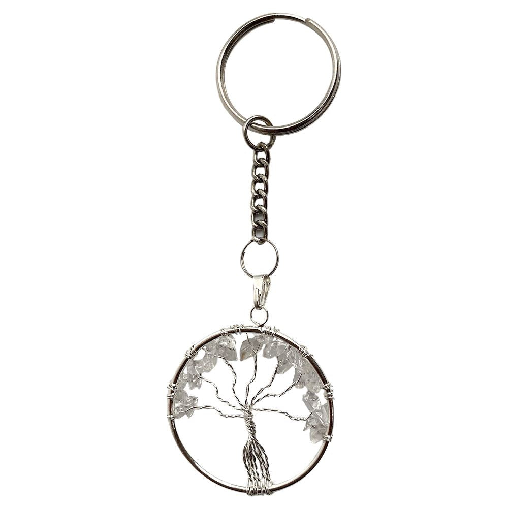 Clear Quartz Tree of Life Keychain 3cm - Case of 3