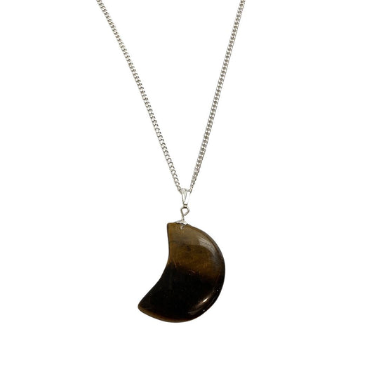 Tiger's Eye Crescent Moon Pendant - Case of 3