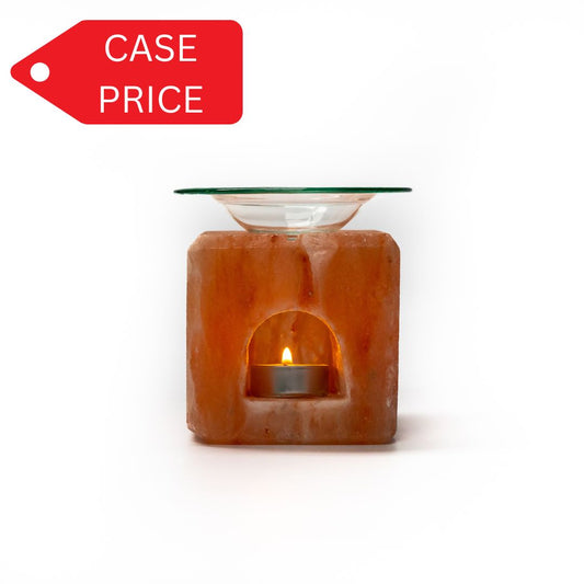 Cube salt oil burner with window (pink) - Case of 12