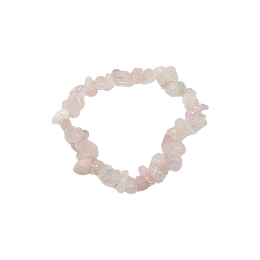 Rose Quartz Gemstone Chip Bracelet - Case of 5