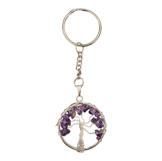 Amethyst Tree of Life Keychain 3cm - Case of 3