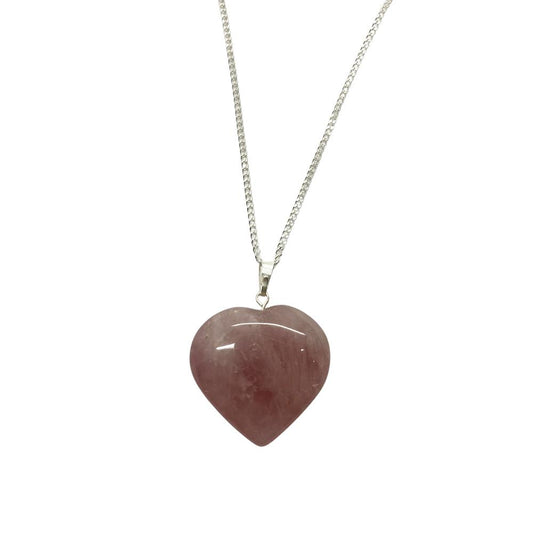 Rose Quartz Crystal Heart Pendant 3cm - Case of 3