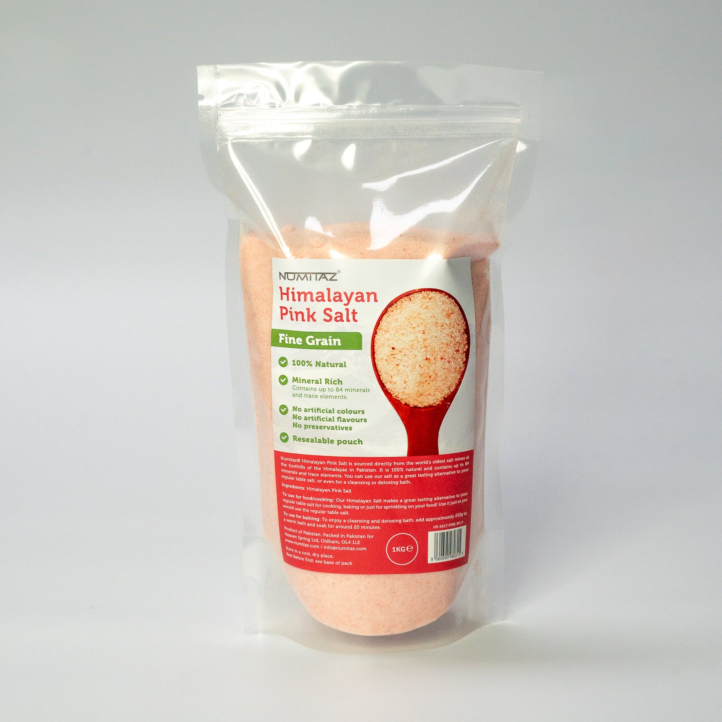 Numitaz Himalayan pink salt fine 1kg - Case of 5